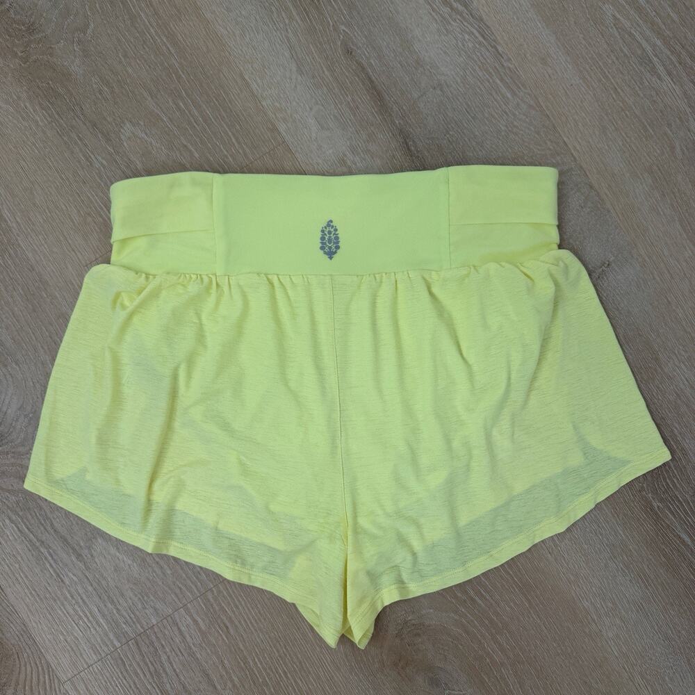 Intimately Free People Tempo Light As Air Run Shorts Highlighter Yellow Large L